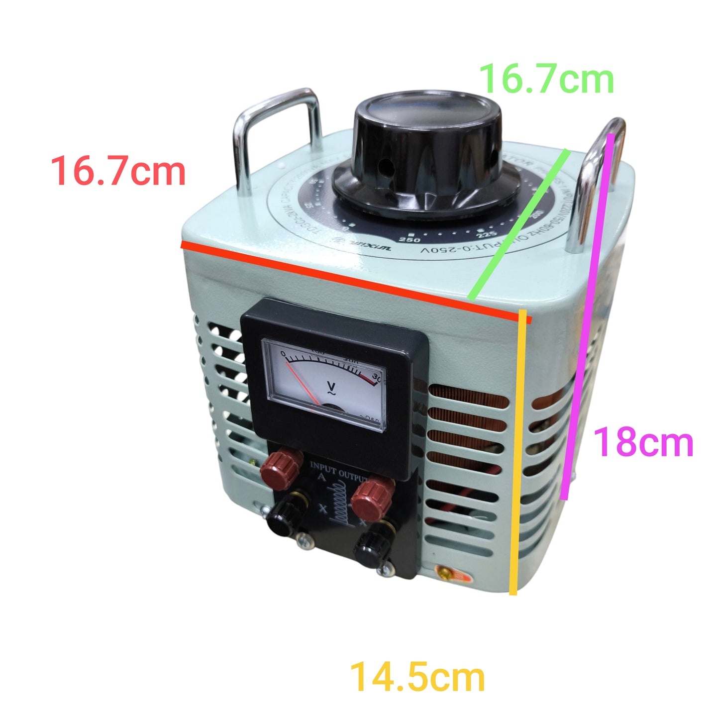 Wixim 2000W Variac 220V Input 0-250V transformer with adjustable voltage dial and analog meter