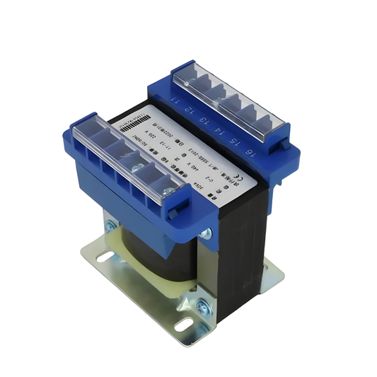 Wixim 75VA Control Transformer with blue terminals and metal mounting base for electrical applications