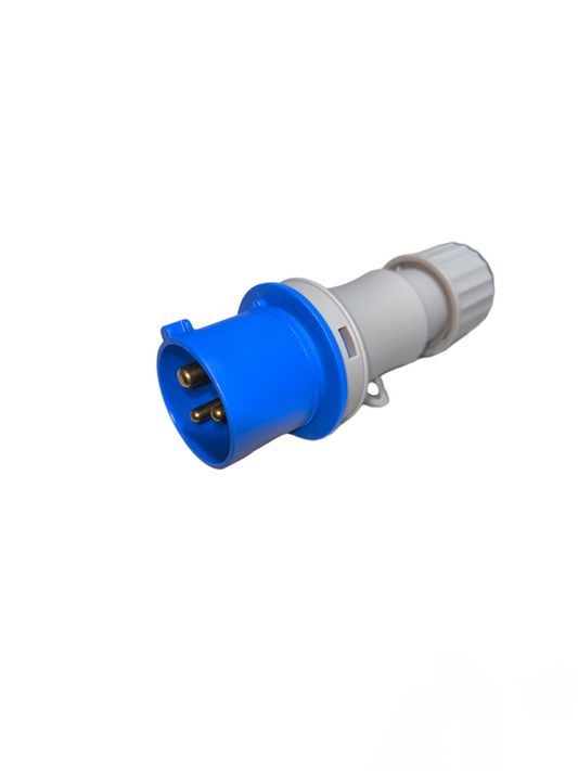 Wixim industrial plug 220V blue and gray electrical connector with three prongs for heavy-duty use