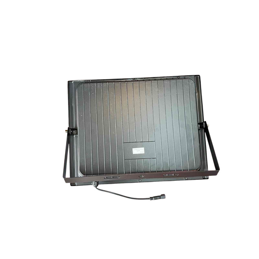 Black 1000W Solar Flood Light with adjustable mounting bracket for outdoor lighting