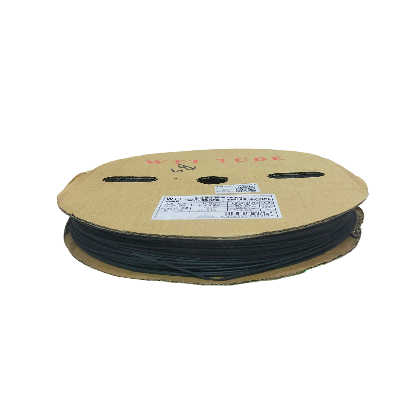 Spool of Heat Shrinkable Tube Black - 1mm cable management tubing from China for wire protection