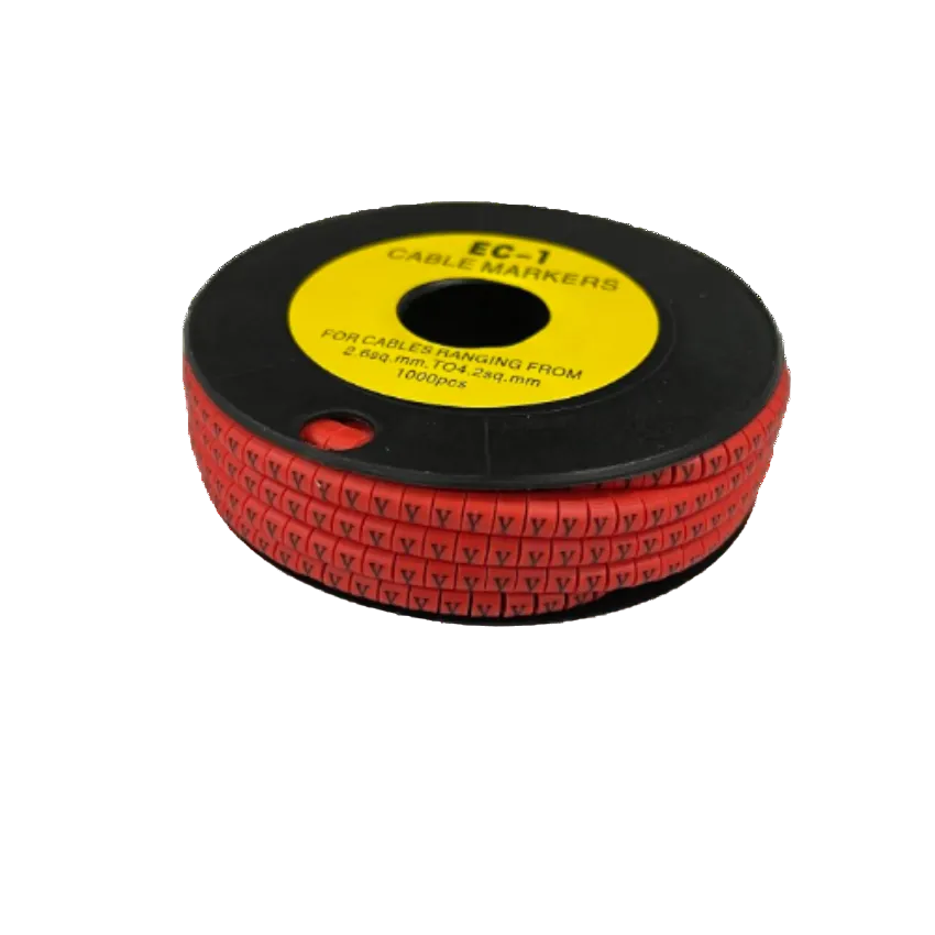 Grippes Y Marker Red 2.6mm to 4.2mm 1000pcs cable management markers on black spool