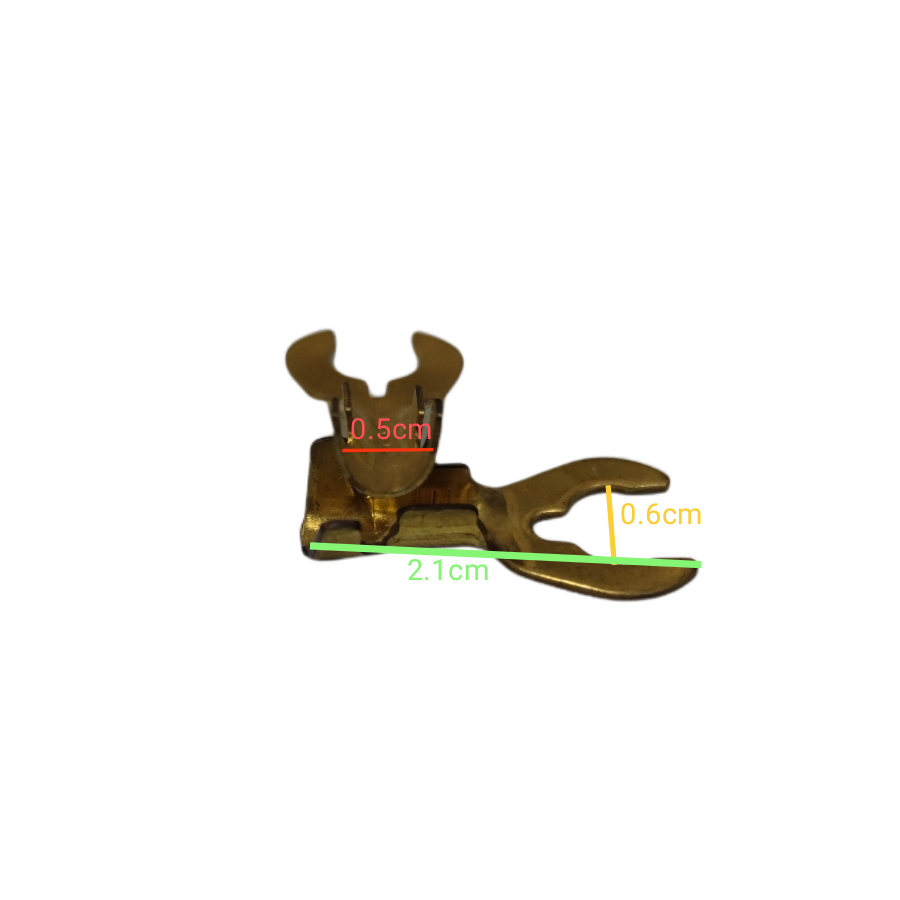 Y Terminal 2.0mm Y-92 electrical connector part with precise measurements for circuitry use