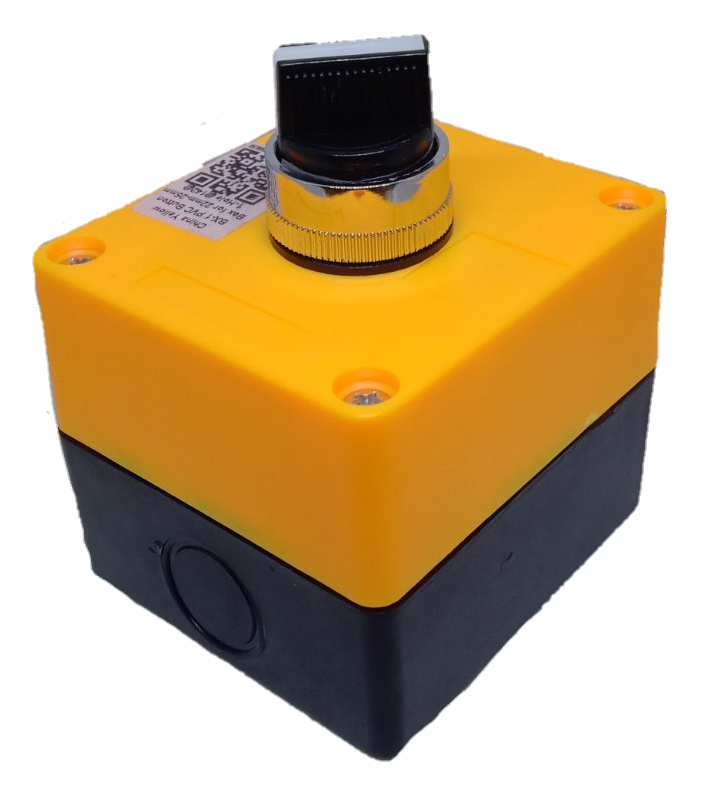 Auspicious 2 position selector switch 22mm with yellow and black protective casing