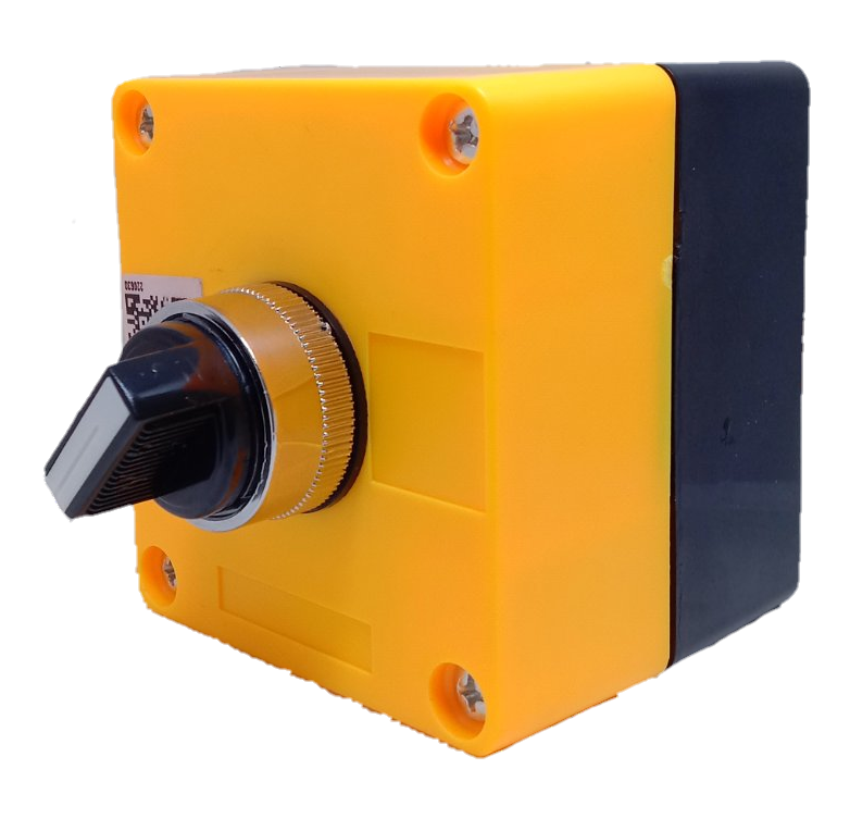 Auspicious 2 position selector switch 22mm with yellow and black housing for power control
