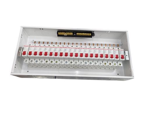 Himel & ZY 19 Branches 1 Pole Miniature Circuit Breaker electrical panel with red switches