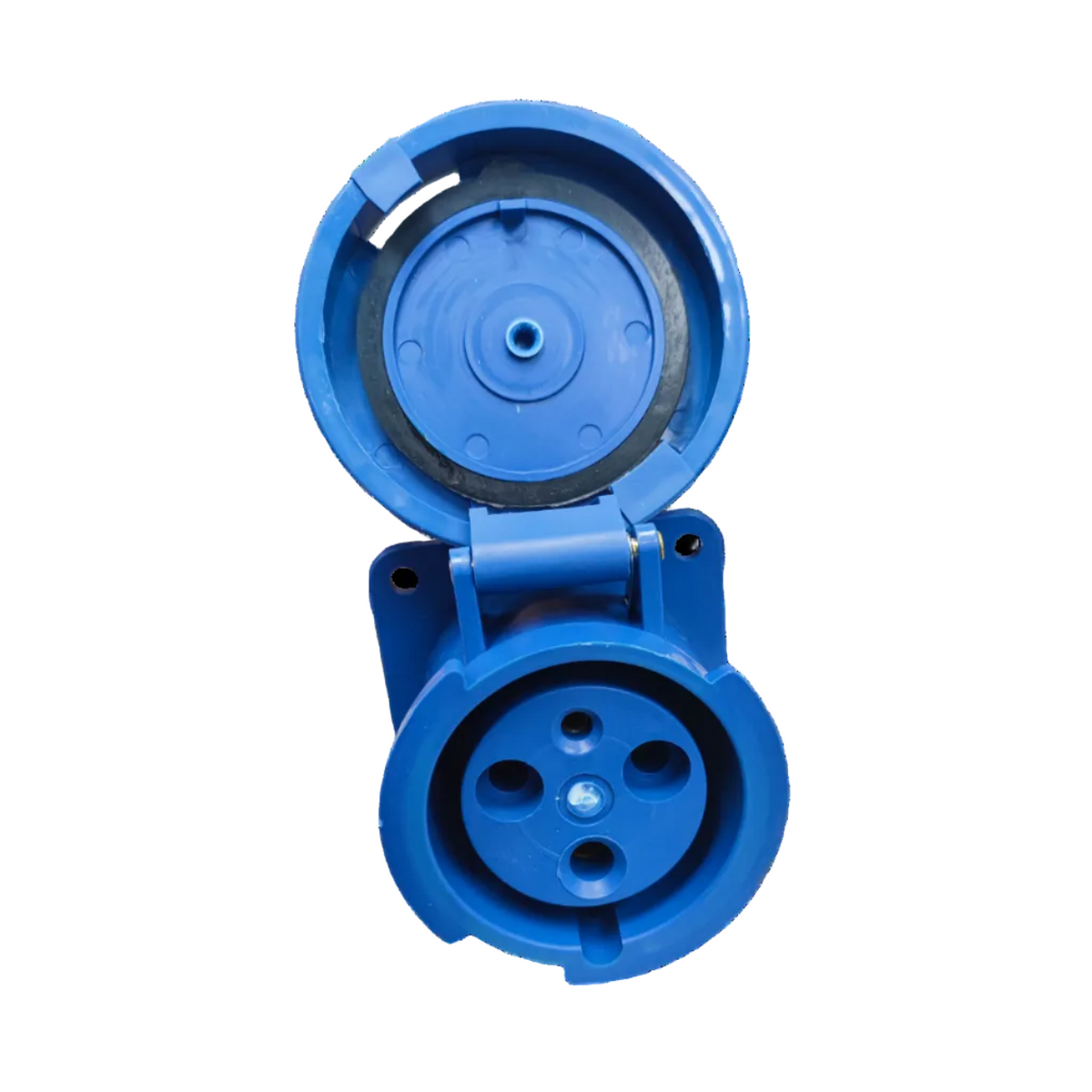 Grippes 63A industrial outlet 220V in blue, designed for heavy-duty electrical connections