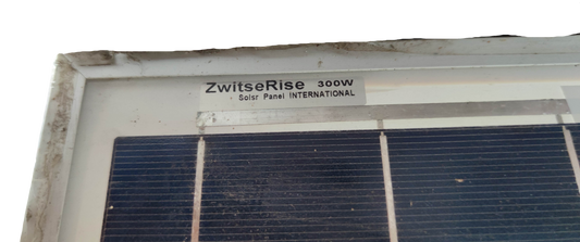 Close-up of ZwitseRise 300W Solar Panel 1940 x 992 x 40 mm with visible solar cells and frame