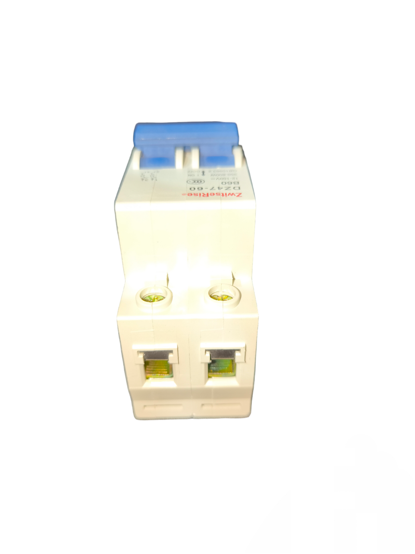 ZwitseRise 60A 2P DC Circuit Breaker with blue toggle switch for electrical protection