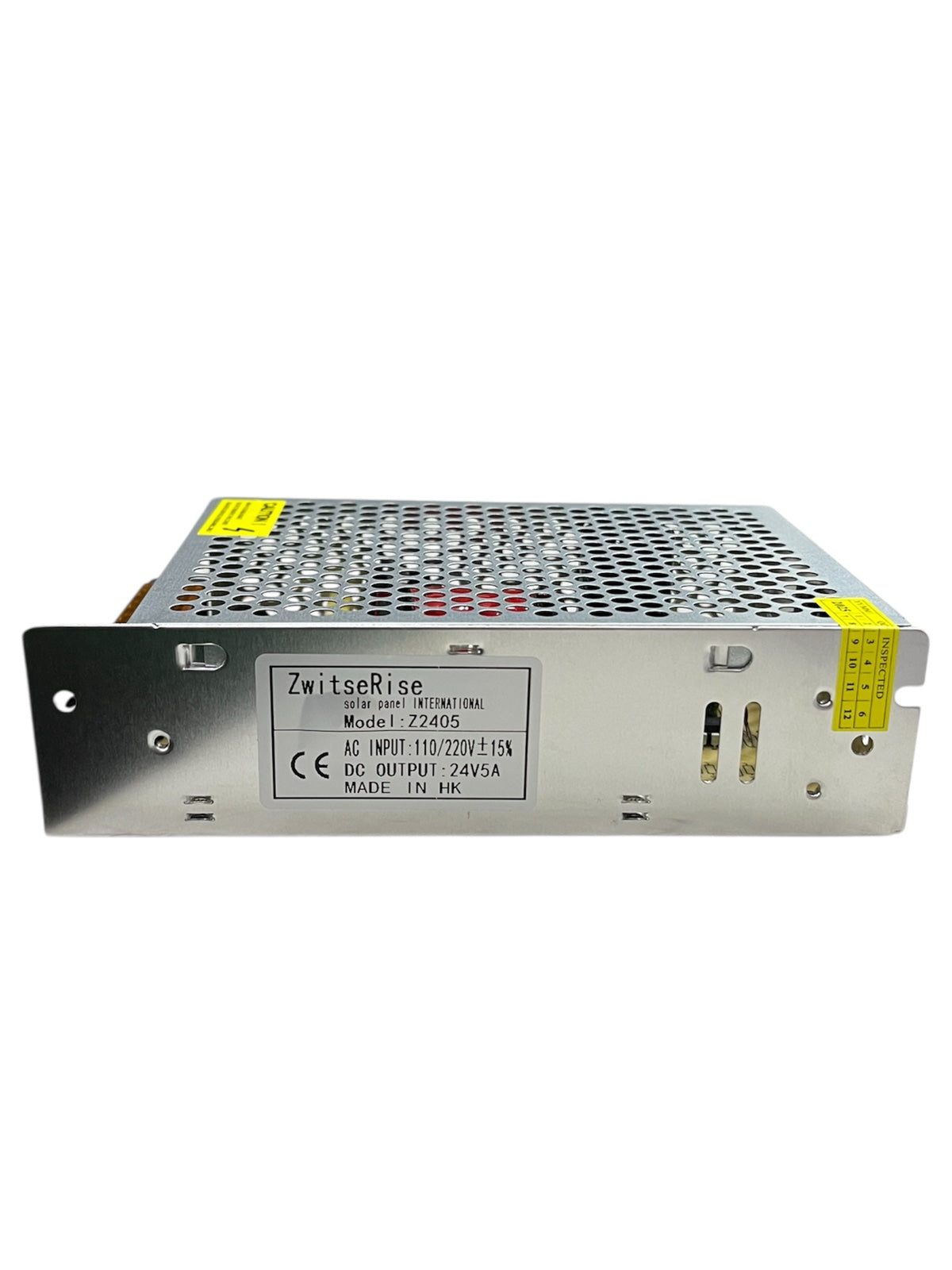 ZwitseRise Power Supply 24V 5A metal casing with ventilation holes and label details