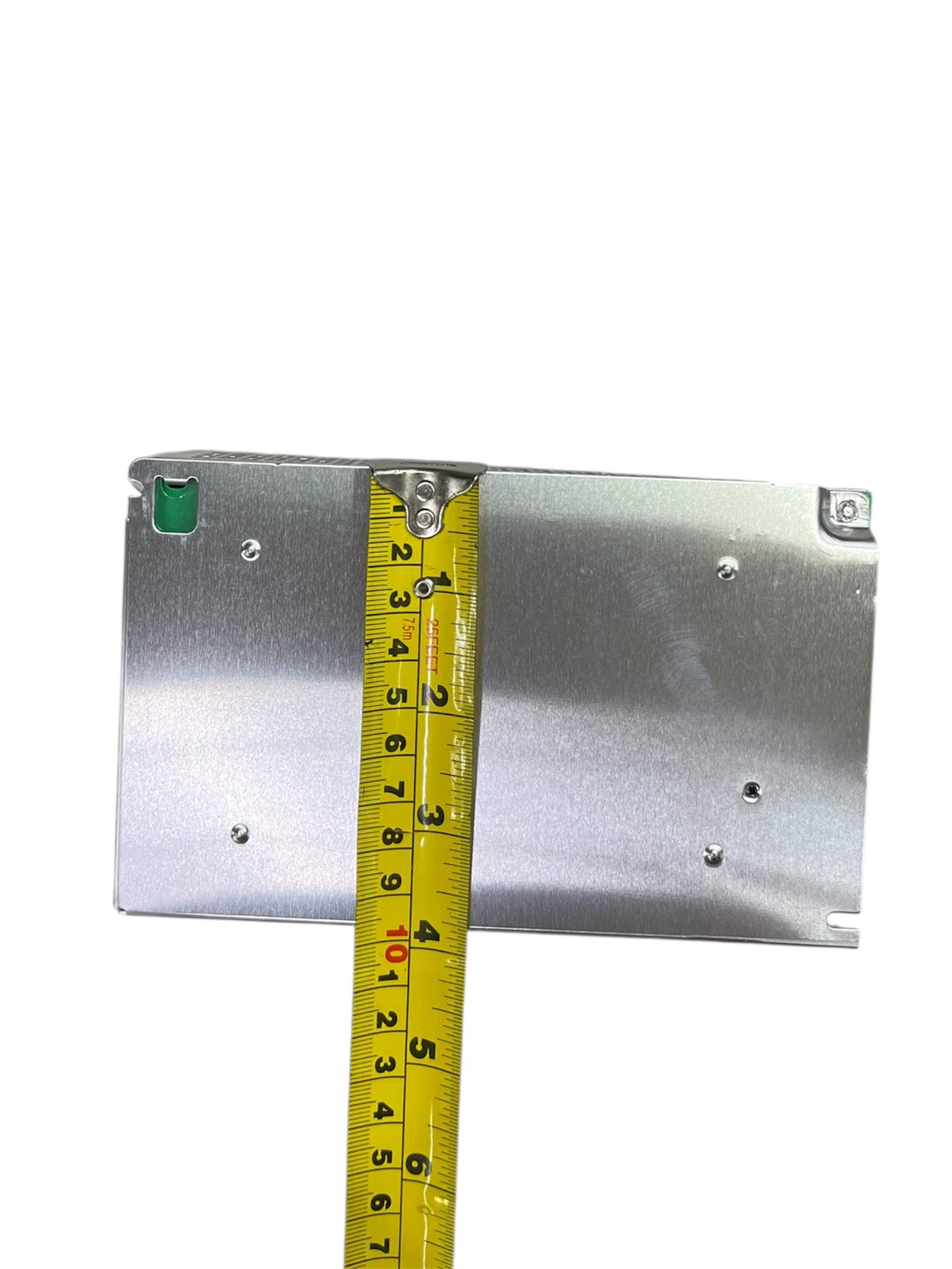 ZwitseRise Power Supply 24V 5A metal casing with measuring tape showing size measurement