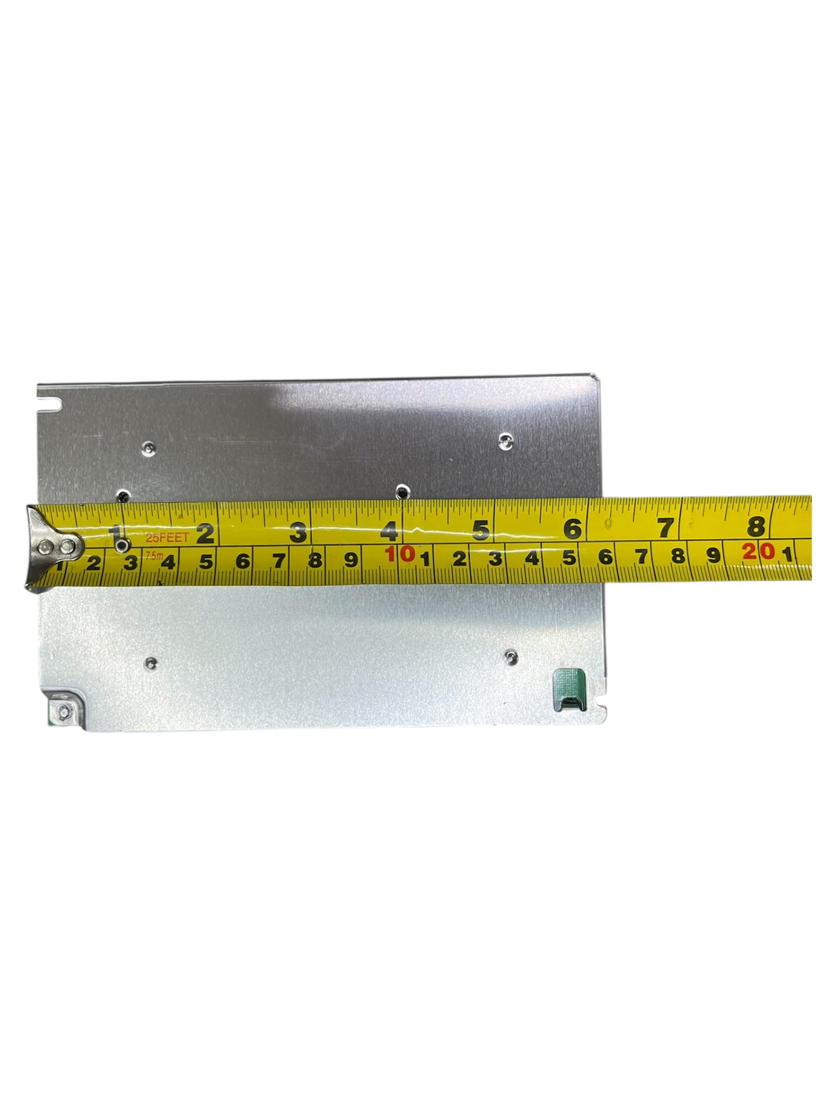 ZwitseRise Power Supply 24V 5A metal casing with measuring tape showing size