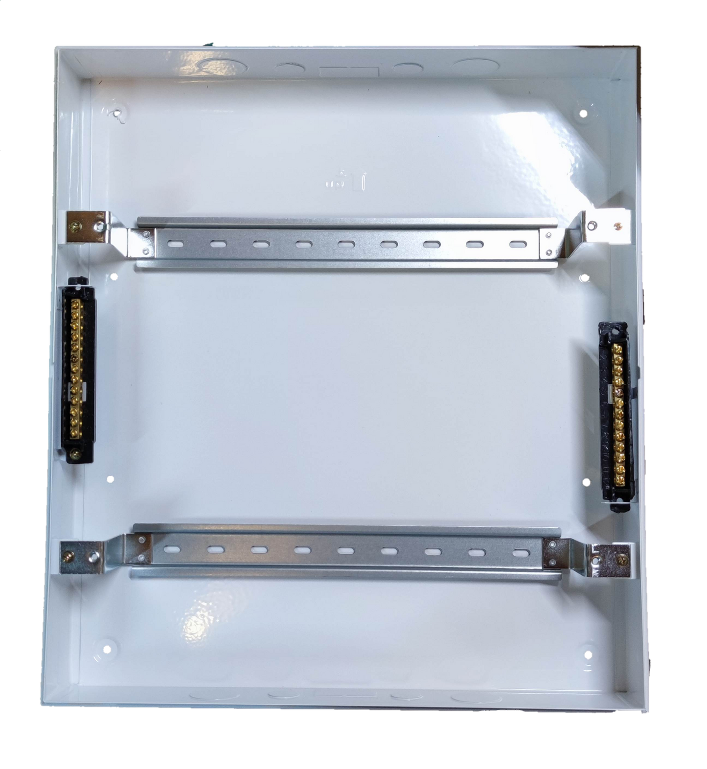 ZY 36 Ways Distribution Box Metal Base with sturdy white metal frame and terminal blocks for electrical wiring