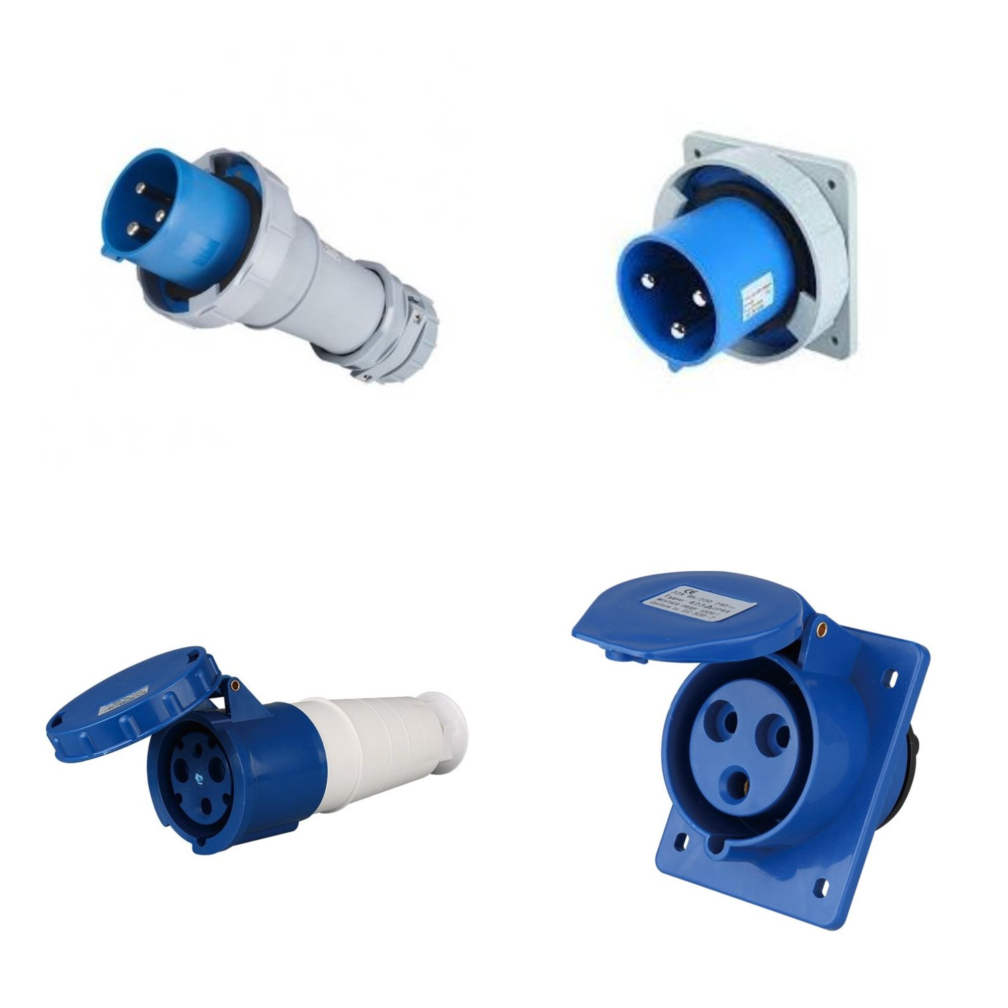 125A Industrial Outlet and Plug IEC 3 Pins 2P+E – Electx Electrical Supply