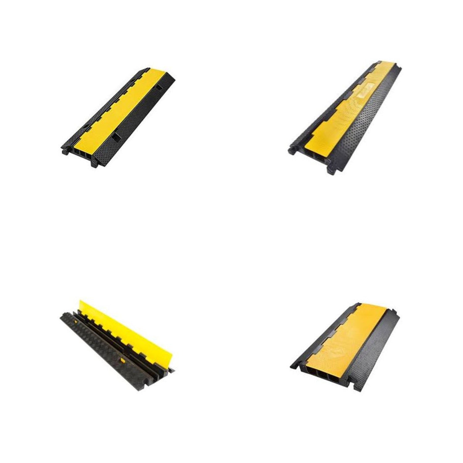 Heavy duty cable ramps with yellow and black design for effective cable protection and organization