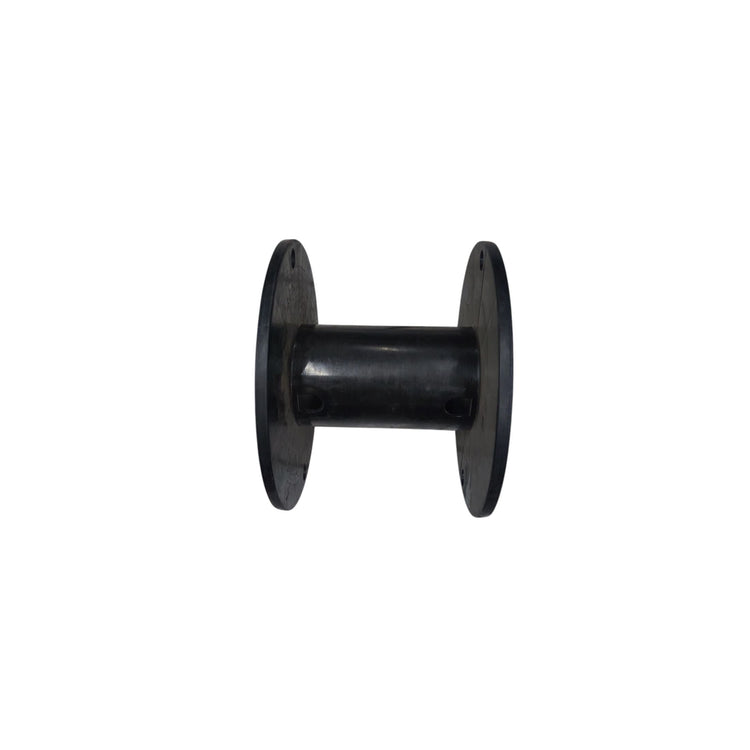 Black plastic spool for wiring designed to organize and manage cables and wires efficiently