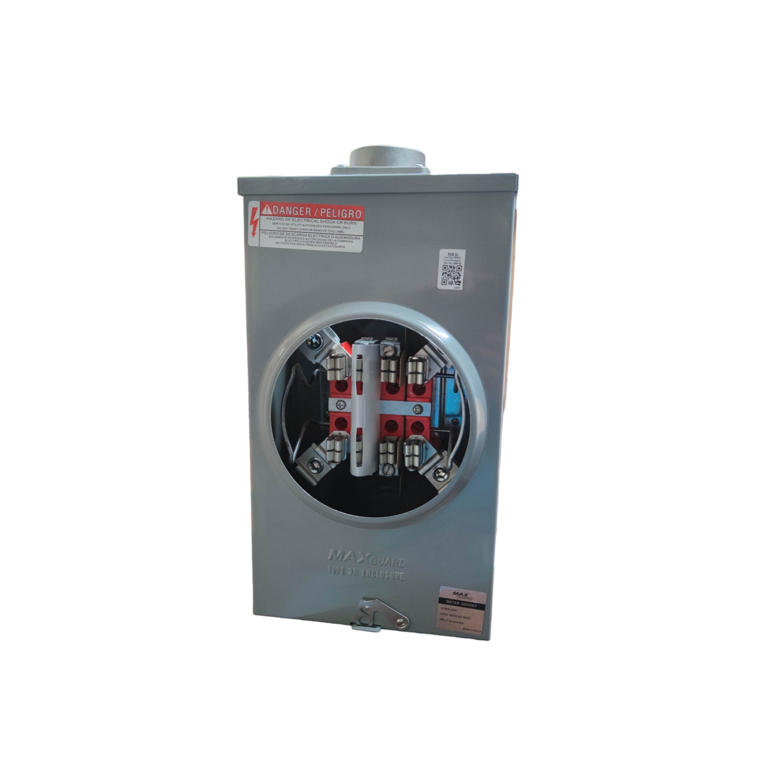 Durable rectangular electric meter base enclosure for secure mounting and protection of kilowatt-hour meters