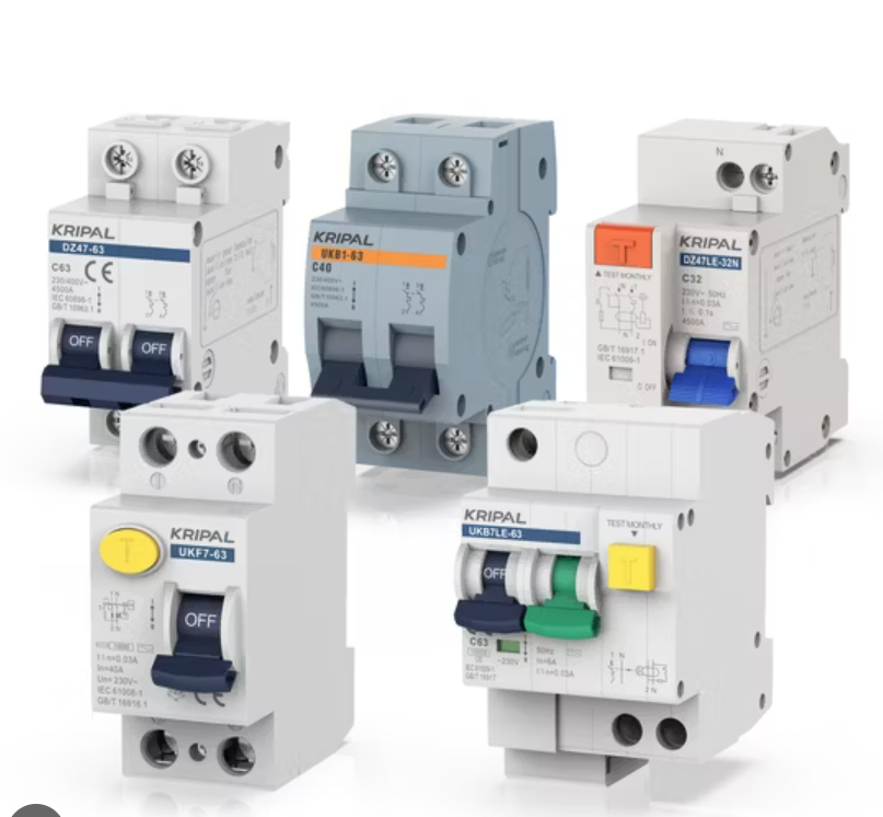 Various industrial circuit breaker models for electrical safety and overload protection in commercial and industrial systems