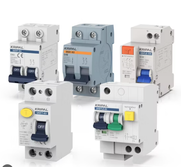 Various industrial circuit breaker models for electrical safety and overload protection in commercial and industrial systems