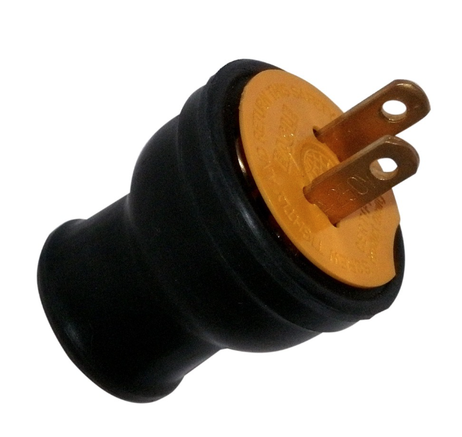 Heavy duty electrical plugs with durable black and orange design for secure power connections