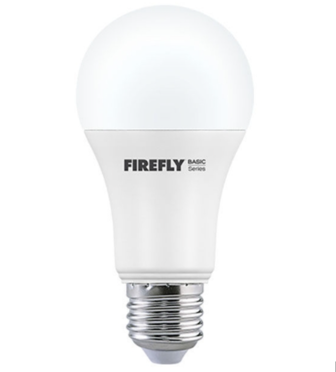 Firefly energy-efficient LED bulb with E27 screw base in classic A-type design for home and office lighting