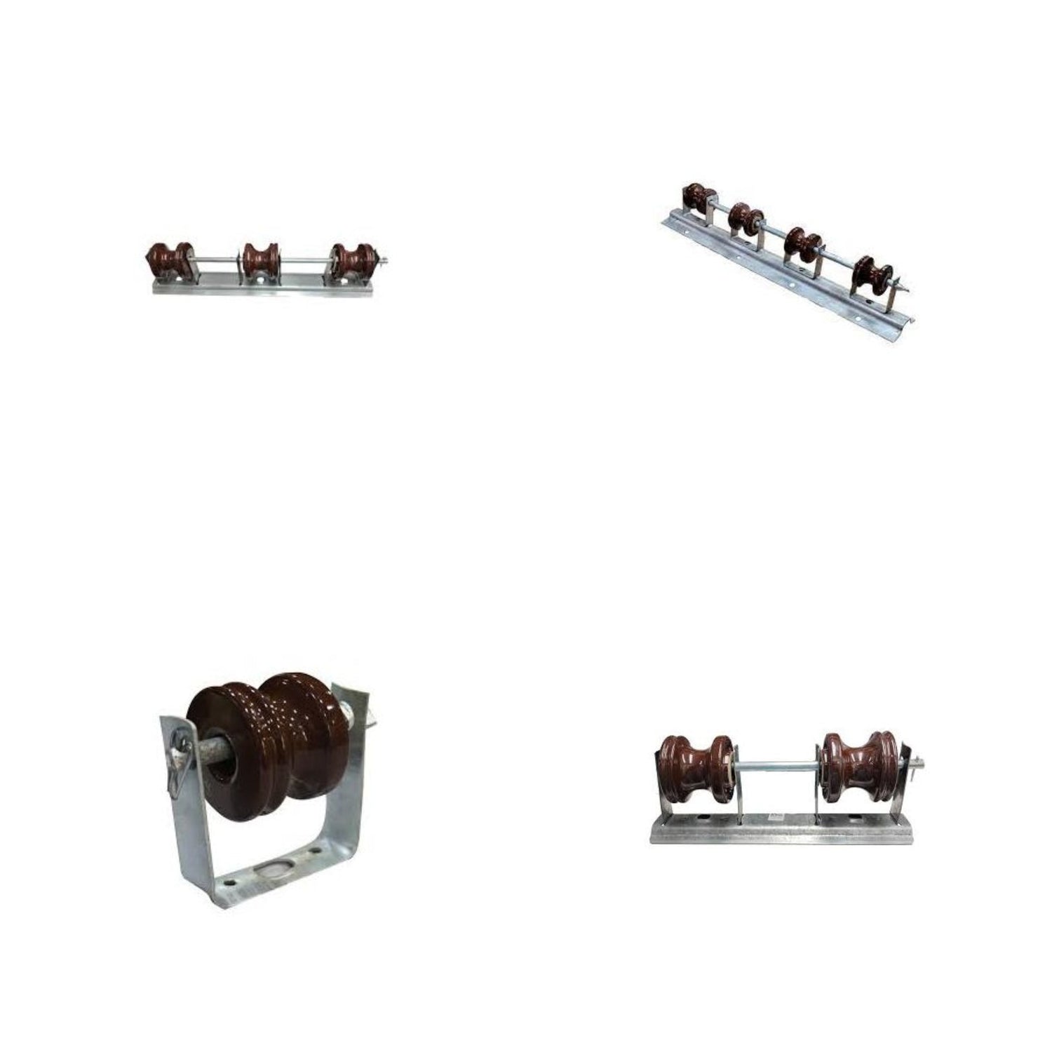 Electrical secondary rack mounting components with insulator support for stable electrical distribution systems