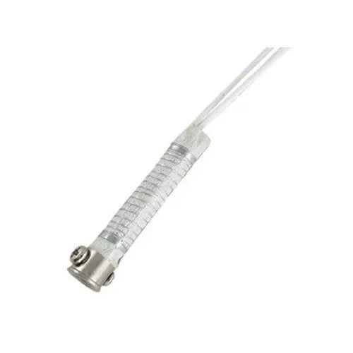 Close-up of a soldering iron heating element with coil and metal connectors for efficient heat transfer