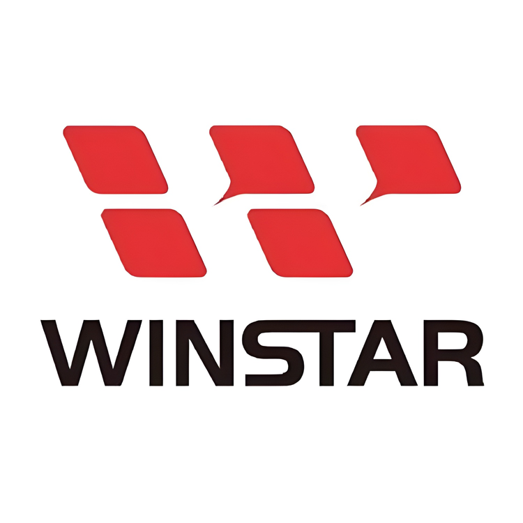 Winstar electrical tools and devices logo with red geometric shapes and bold black text