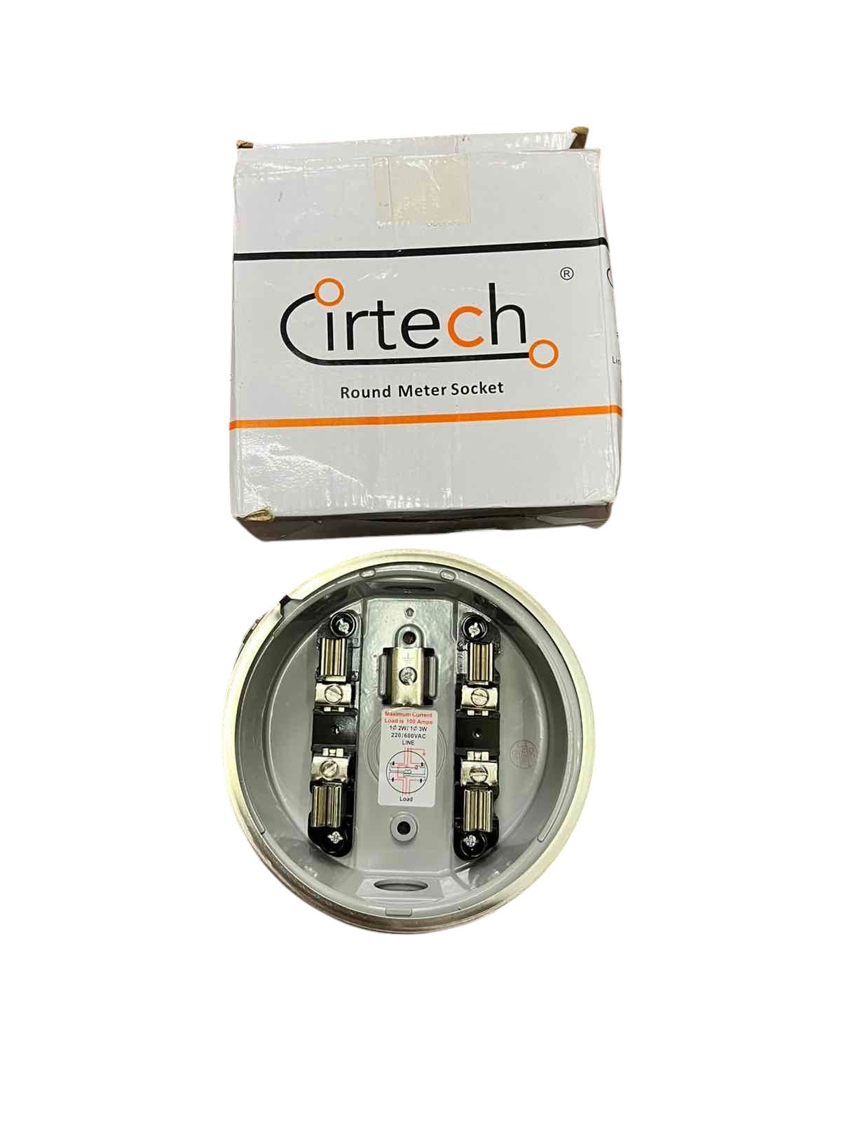 Cirtech Round Meter Base 1", Electrical Meter Base, KWH Meter base 1" Hub Size