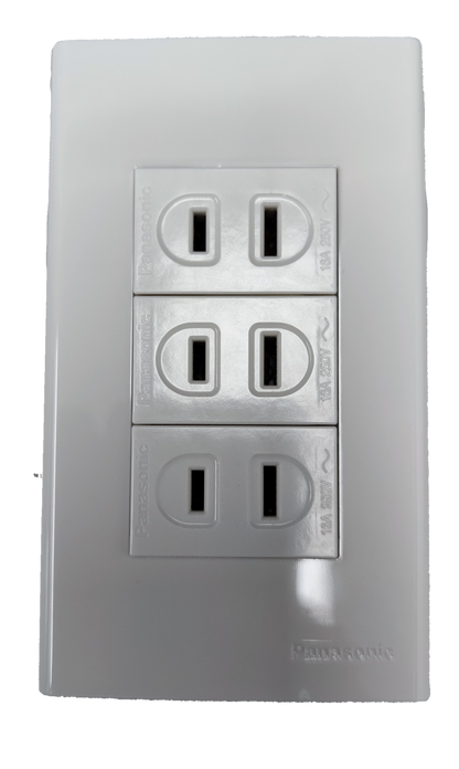 Panasonic 3 Gang Outlet, Convenience Outlet Flat Pin, C.O. Outlet Wall Outlet WEG1001-5(3PCS) / WEG6803