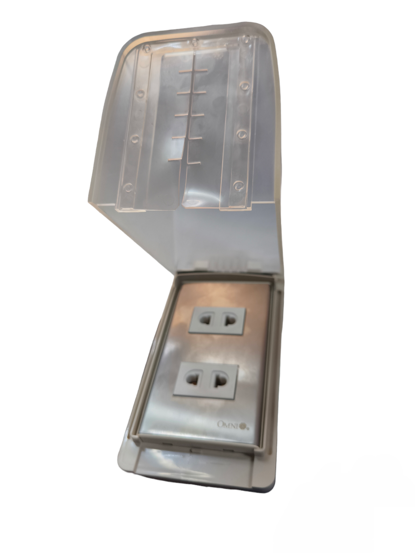 Omni Weatherproof 2 Gang Universal Outlet 15A 250V with Stainless Plate Cover WPP-605+WWP-112S+(WWU-200x2)