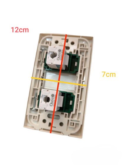 Omni 2 Gang LAN Outlet with Plate WWP-112+(WWC-303x2)