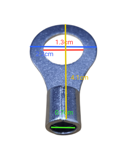 local Terminal Lugs Ring Type Without Insulation 14mm (4Pcs + 4Pcs Free) , Ring Terminal Lugs,  Round Terminal Lugs