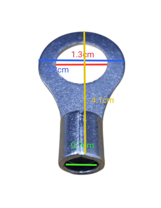 local Terminal Lugs Ring Type Without Insulation 14mm (4Pcs + 4Pcs Free) , Ring Terminal Lugs,  Round Terminal Lugs