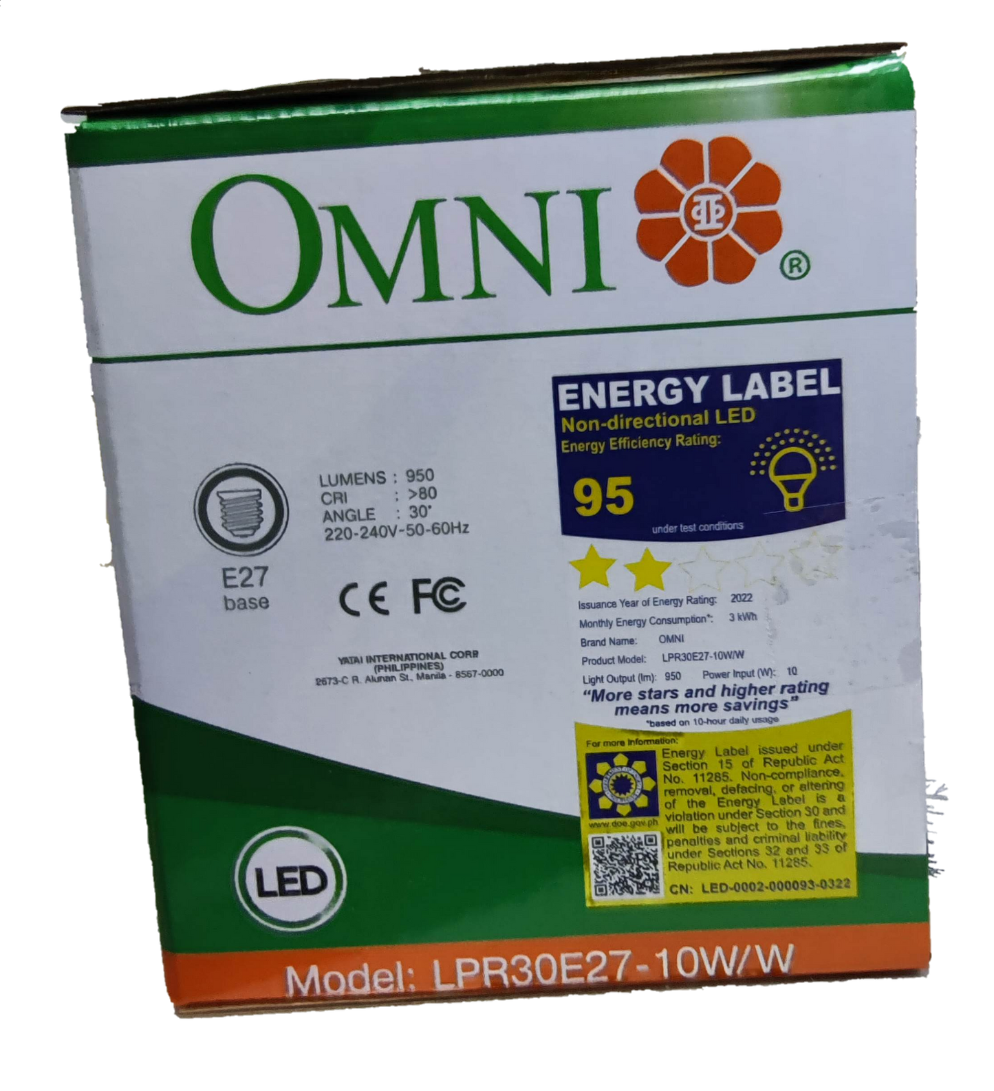Omni 10W PAR 30 E27 220V Warm White ( Omni) LPR30E27-10W/W, LED PAR 30 10W E27 220V Warm White