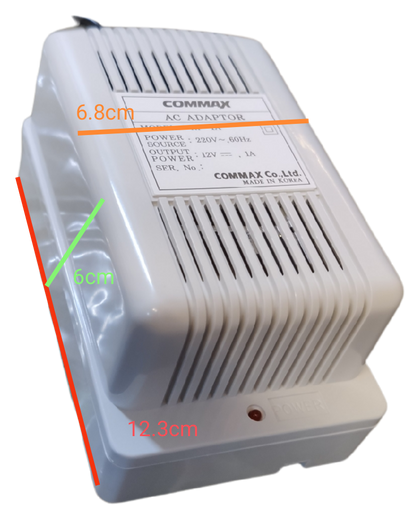 Commax AC Adaptor 12V DC 1A, Intercom Power Supply for Commax,  RF-1A Intercom Power Supply 12V DC 1 A
