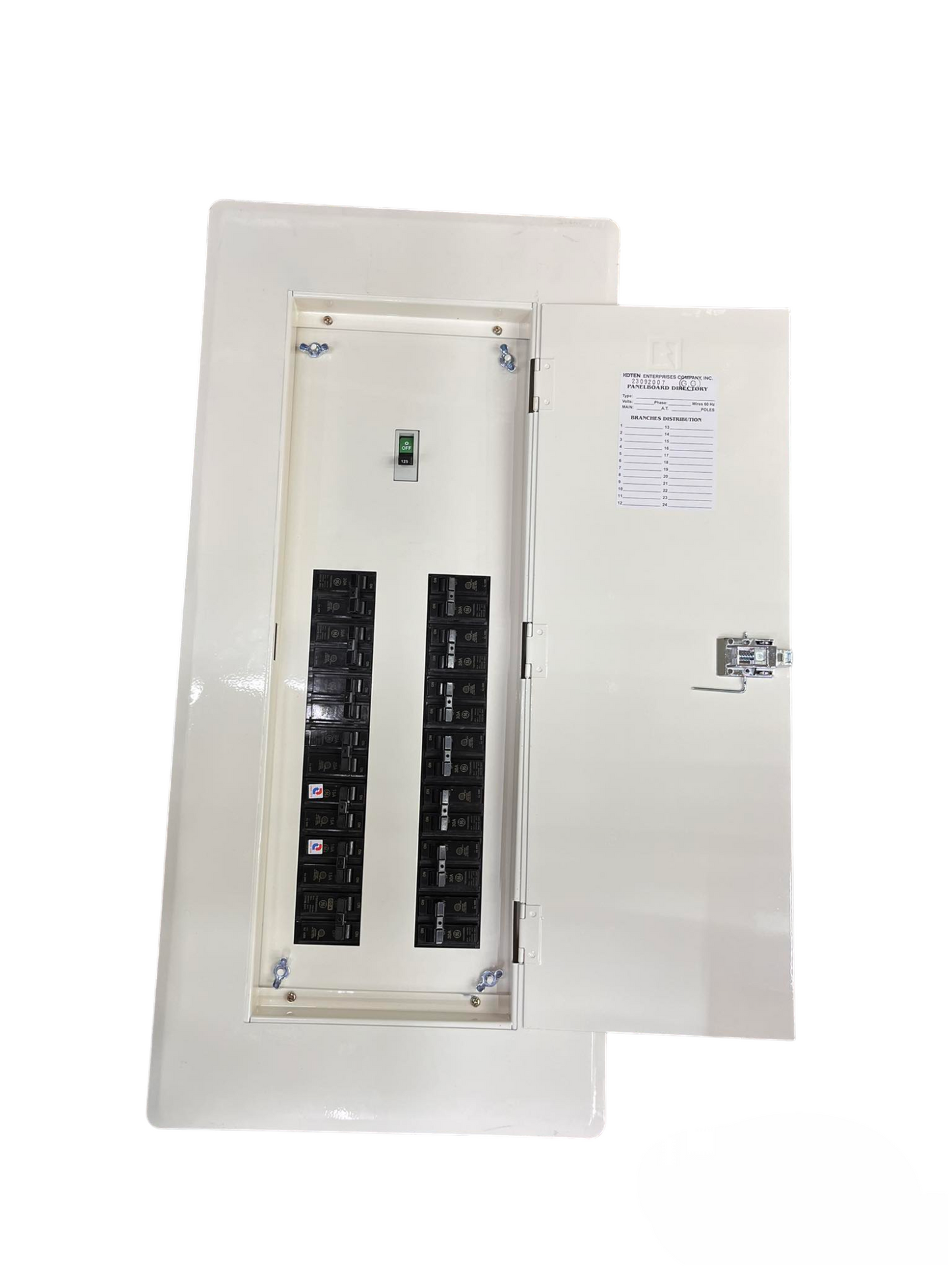 Koten & GE Panel Board 150A 2 Pole Main 250SPS with 14 Branches 2 Pole Bolt On TQC