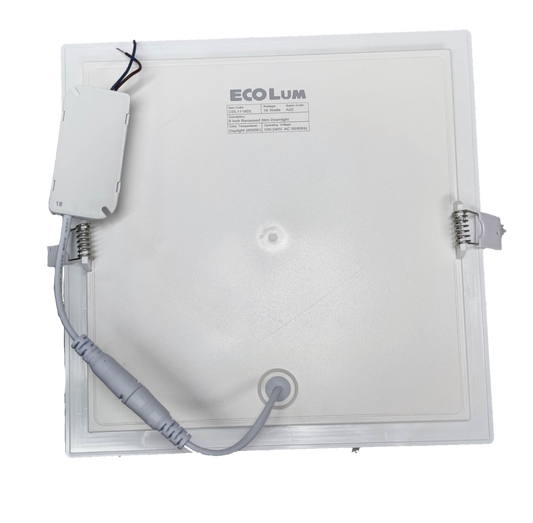 Ecolum 18W LED Downlight Square 220V Daylight Recessed , 8" Square LED Downlight 220V Daylight 20cm x20cm Cut Out Flush