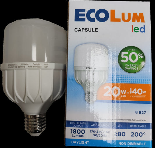 Ecolum 20W LED Capsule E27 220V Daylight , 20W LED Bulb