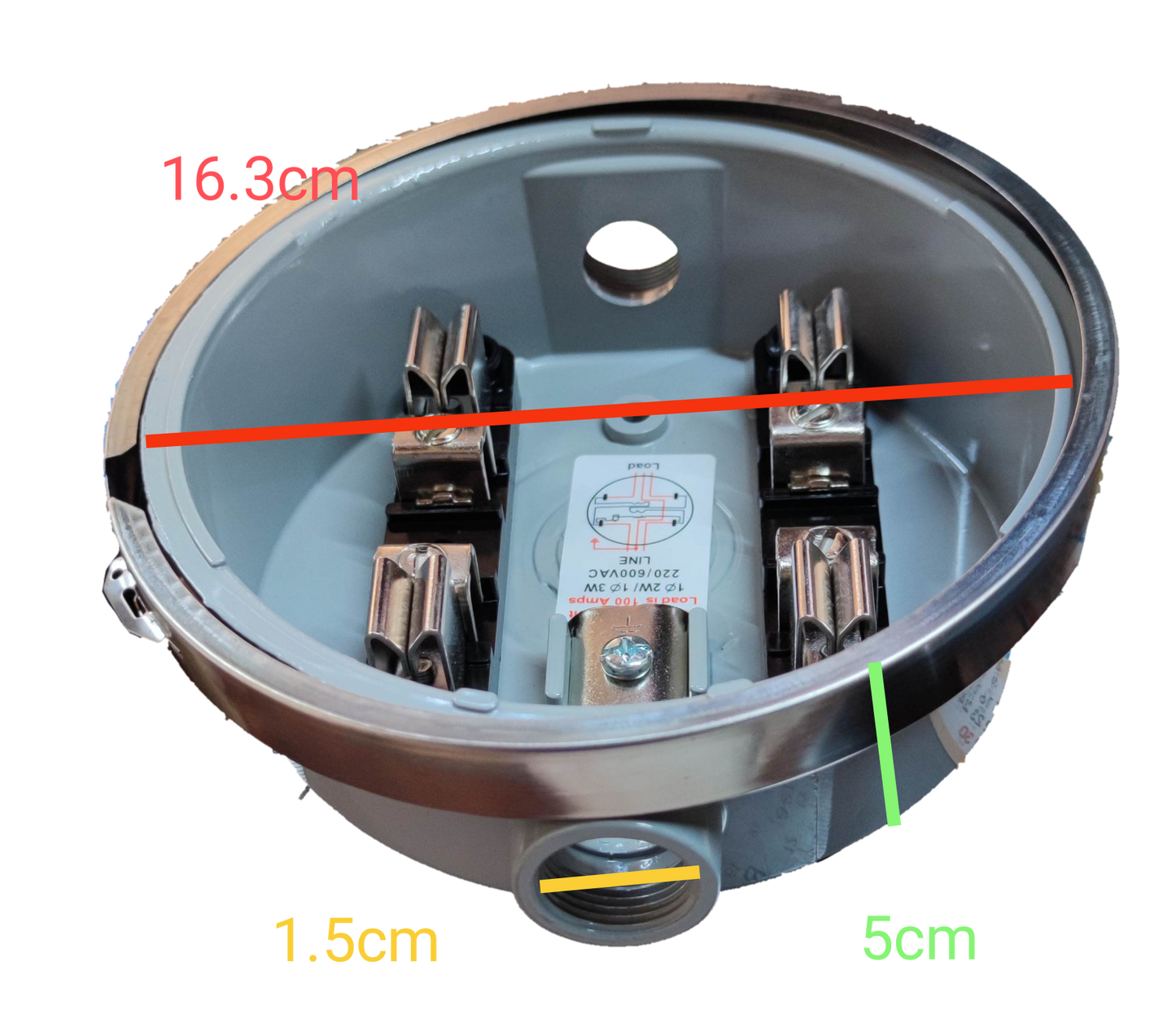 Cirtech Round Meter Base 1/2 ", Electrical Meter Base, KWH Meter Base 4 Jaws