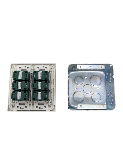Panasonic 6 Gang Flat Pin Outlet 16A 250V with Utility Box (WEG6806+(6XWEG1001-5)+Utility Box