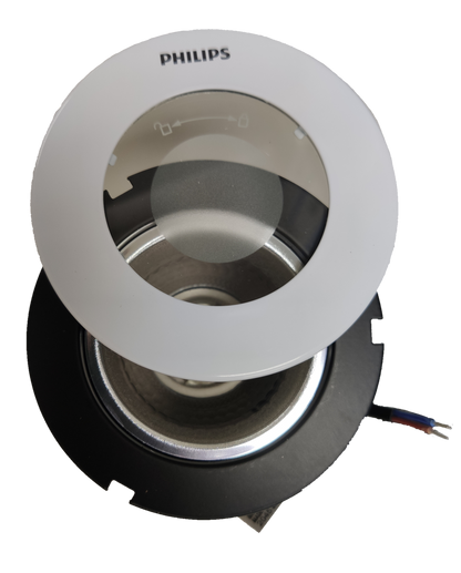 Philips 2 1/2" Recessed Downlight E27 White Border with Glass Cover
