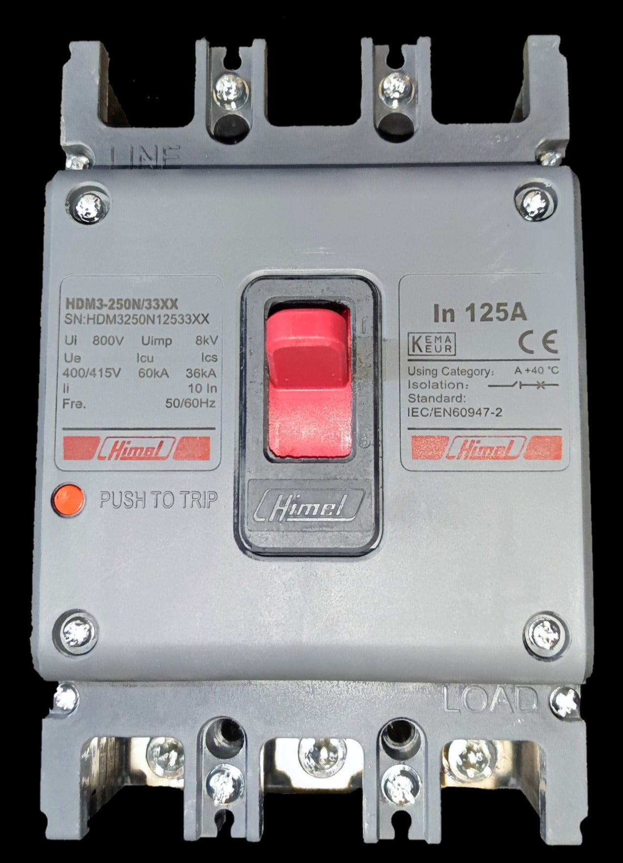 Himel 125A 3 Pole Molded Case Circuit Breaker, 125A Industrial Circuit Breaker 3 Pole 35Kaic 250V, Circuit Breakers