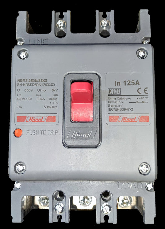 Himel 125A 3 Pole Molded Case Circuit Breaker, 125A Industrial Circuit Breaker 3 Pole 35Kaic 250V, Circuit Breakers