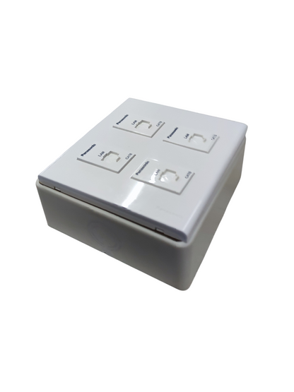 Panasonic 4 Gang CAT6 Data Outlet Wide Series WEG6804+(4XWEG24886)+Utility Box
