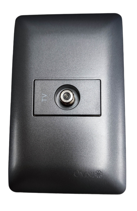 Omni 1 gang cable TV outlet in black for home entertainment connection