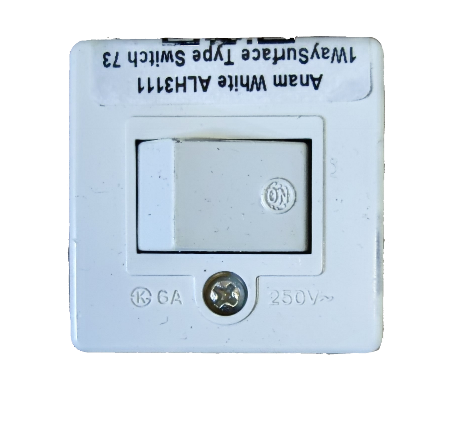 Anam 1 Gang Switch 6A 250V Surface type in white for easy operation and installation
