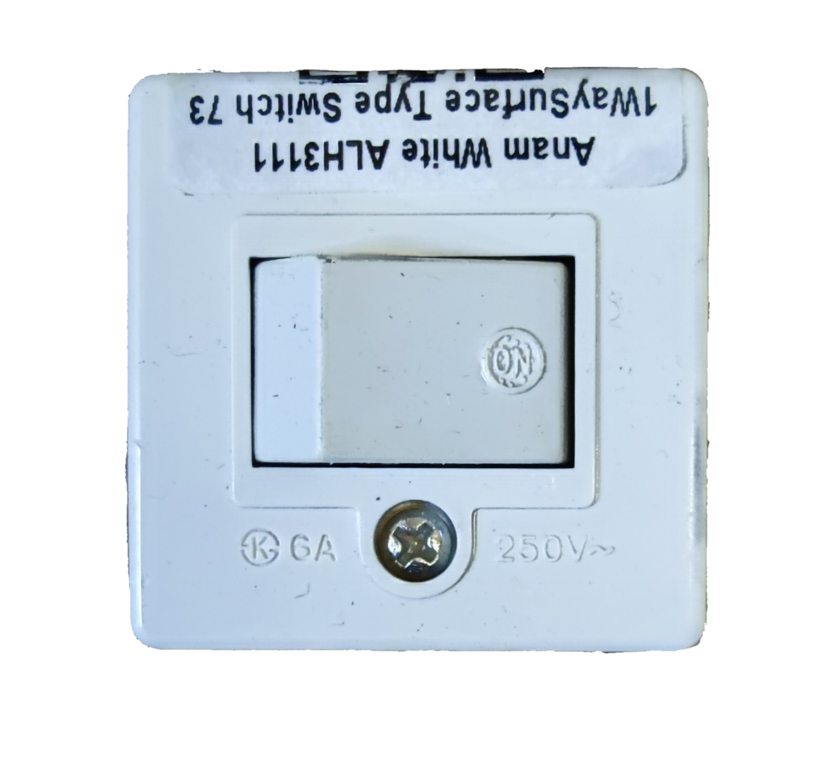 Anam 1 Gang Switch 6A 250V Surface type in white for easy operation and installation