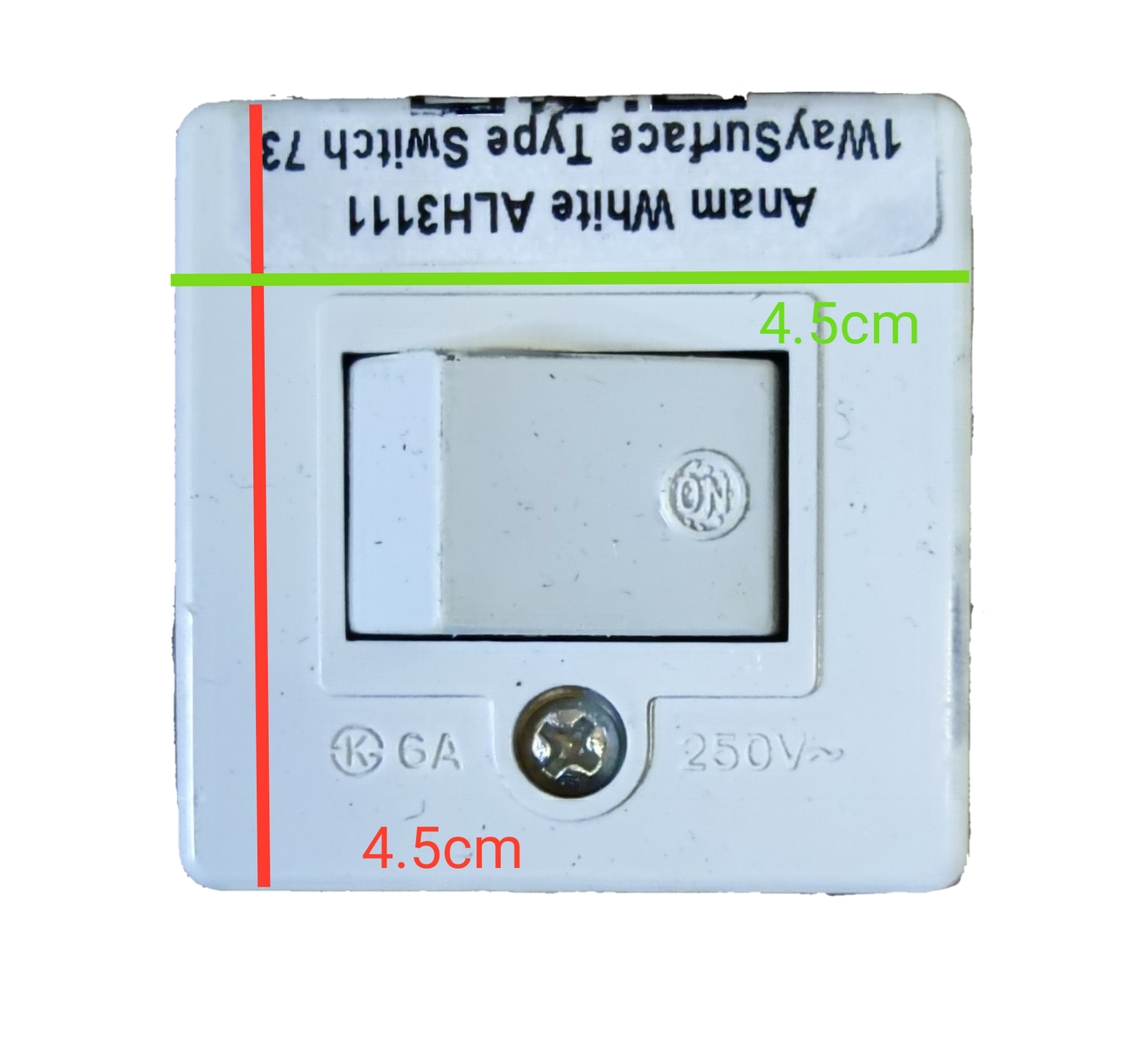 Anam 1 Gang Switch 6A 250V Surface type in white for easy installation and reliable performance
