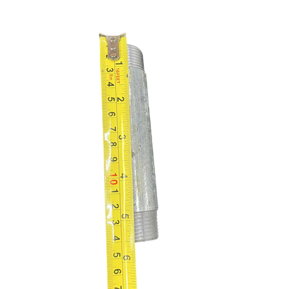 1 inch EMT conduit nipple with threaded ends, measuring 10 inches in length for electrical conduit installation